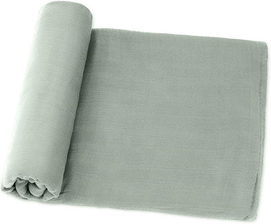 Comfy Cubs Muslin Swaddle Blankets Pack of 1, 47 x 47 Inch Soft Cotton Baby Blanket Set, Large Multipurpose Wraps for Newborns - Self-Soothing Swaddles for Newborns - Fern
