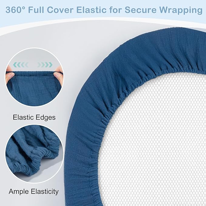 Basumee Muslin Bassinet Sheets for Baby Girl Boy 2 Pack Soft Breathable Baby Bedside Bassinet Fitted Sheets with Bottom Elastic Band 33''x17''x4'' Mattress Cover for Rectangle Oval Hourglass Bassinets