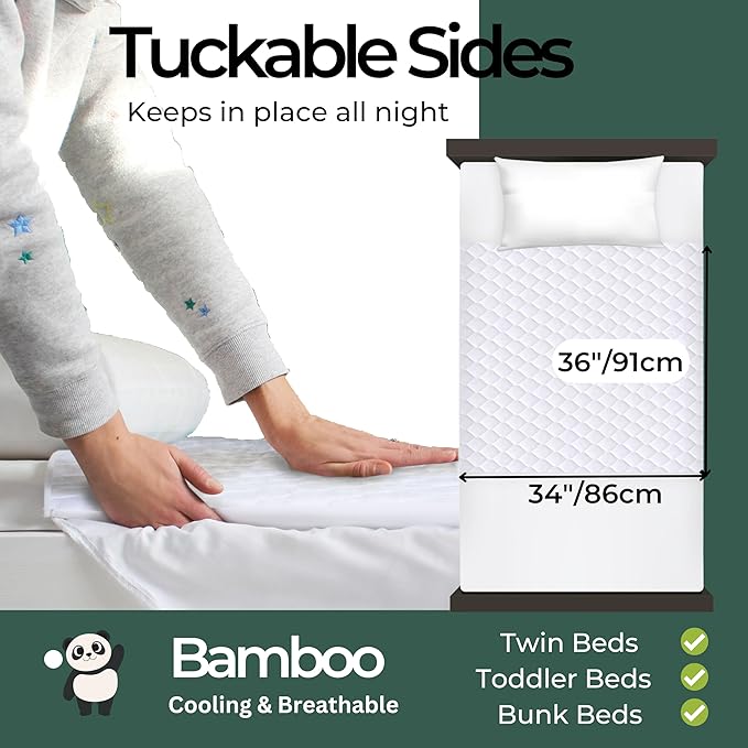 Hygge Sheets®️ Organic Washable Incontinence Bed Pads - 2 Pack - 100% Waterproof Reusable Mattress Protector Underpads - Rayon derived from Bamboo - Twin