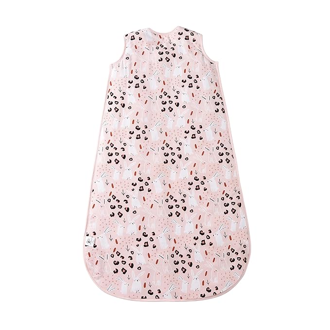 TADO MUSLIN Baby Sleep Sack 2-4 T 95% Rayon from Bamboo 5% Spandex Warm Girls Wearable Blanket 1.0 TOG Toddler Sleeping Sack 2- Way Zipper X-Large Pink Bunny