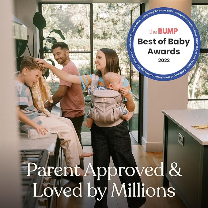 Ergobaby Omni Classic Baby Carrier Newborn to Toddler - Breathable Baby Carriers for Summer - All-Position Carrier with Lumbar Support (7-45 Pounds), Mesh, Charcoal Grey