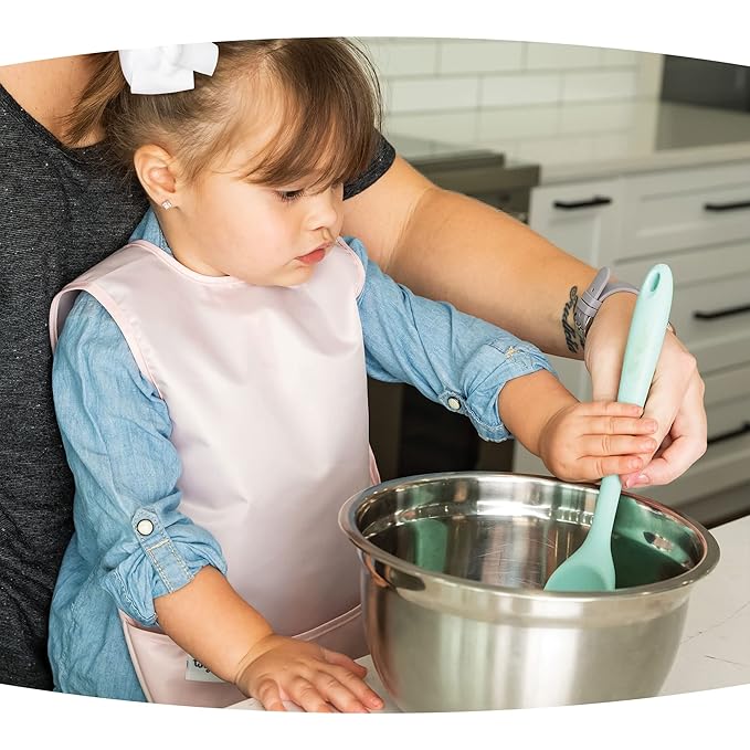 Tiny Twinkle Mess Proof Baby Bibs | 2 Pack Waterproof Toddler Bib for Eating | Baby Apron for Feeding, Machine Washable, Perfect Shower Gift (Rose Burgundy, 2-4Y)