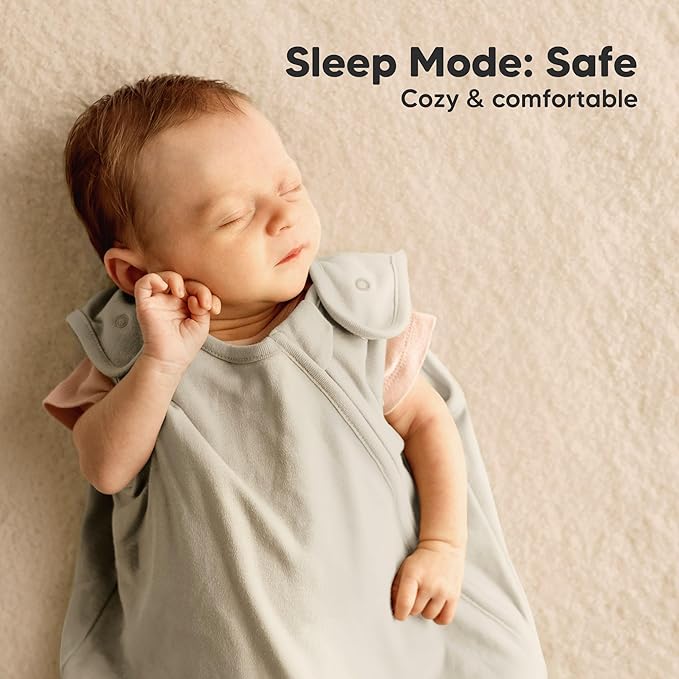 2-Pack Organic Baby Sleep Sacks, 100% Cotton - Soft & Breathable 0.5TOG Baby Wearable Blanket, Toddler Sleeping Sack 0-6 Months, Easy to Wear Transitional Swaddles for Newborns, Infants (Glacier, S)