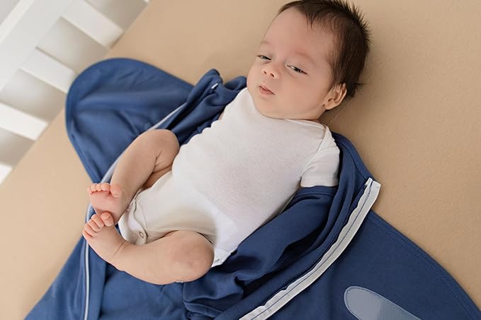 LullaBaby "Double Dream Swaddle: Exclusive Dual Wing Design, Pediatrician-Endorsed, Ultra-Soft Cotton, 0-2 Months, 6-14 lbs - Coastal Breeze