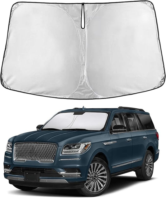 EcoNour Custom Windshield Sun Shade for Lincoln Navigator 2018–2025 | Large Luxury SUV Front Window Heat & UV Shield | Foldable Multi-Layer Sun Cover
