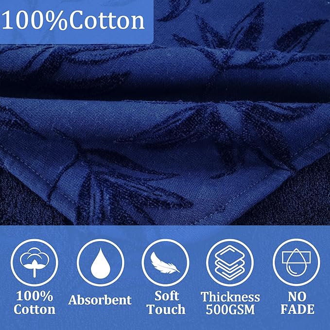 Toddler Bath Towels with Hood, Oversized (2-4Years,22"X22") Made from 100% Soft Cotton,Absorbent Hooded Poncho Towel for Baby Boy,Perfect for Pool | Swimming | Bath | Beach,Jacquard Blue Orchid
