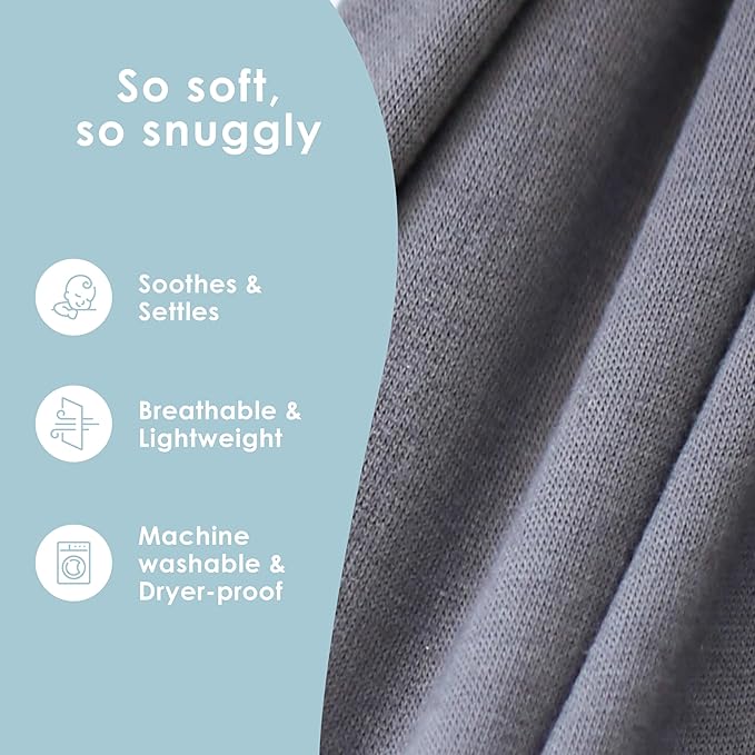 Sleepy Wrap Stretchy Ergonomic Baby Carrier Sling for Newborns to Toddlers - Hands-Free Lightweight Baby Wrap 7-35 lbs (Dark Gray)