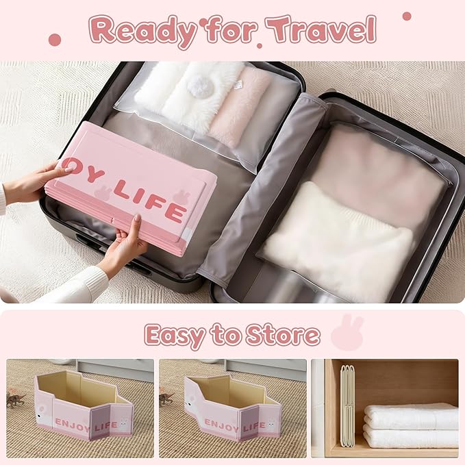 Collapsible Baby Bathtub for Shower, Portable Foldable Toddler Bath Tub with Non-Slip Base, Compact Travel Essentials for Kids & Infants, Easy Storage in Small Spaces, Pink