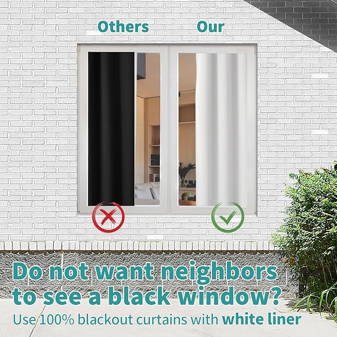 BGment Black Blackout Curtains for Bedroom 63 Inch Length 2 Panels Set, Thermal Insulated Bedroom Curtains Soundproof Room Darkening Window Curtain Drapes, Each Grommet Curtains 52 Inch Wide
