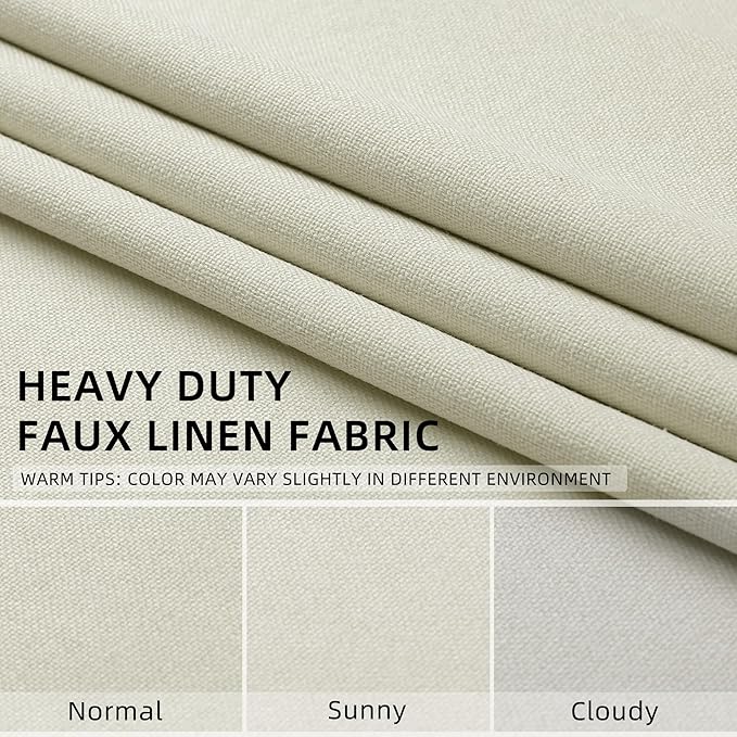ChrisDowa 100% Blackout Ivory Solid Curtains 84 Inches Long 2 Panels for Bedroom Living Room,Farmhouse Room Darkening Thermal Insulated Soundproof Grommet Top Window Treatment Drapes,52x84