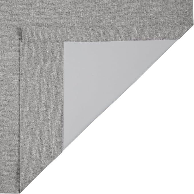 ChadMade 2 Panels Blackout Curtains 132 Inches Long, Extra Long Window Treatments for Bedroom Living Room, Rod Pocket Back Tab Hook Belt Flat Hooks Drapes, Light Grey, 2 Panels, 50 W x 132 L Inch
