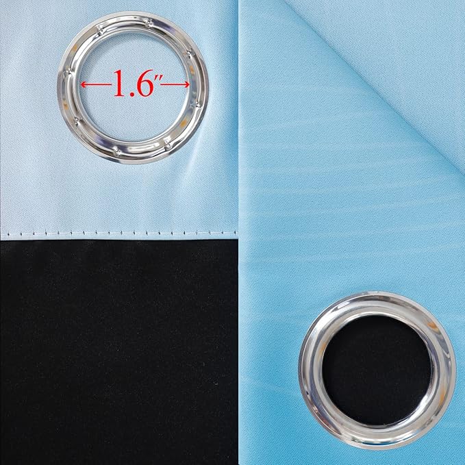 Pink and Blue Blackout Curtains 84 Inches Long, Ombre Grommet Thermal Insulated Blackout Curtains for Bedroom, Gradient Full Room Darkening Drapes for Living Room, 42x84 Inch,2 Panels