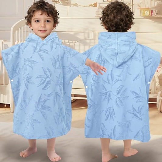 Toddler Towels with Hood, Oversized (2-4Years,22"X22") Made from 100% Soft Cotton,Absorbent Hooded Poncho Towel for Baby Boy,Perfect for Pool | Swimming | Bath | Beach,Jacquard Gray Orchid