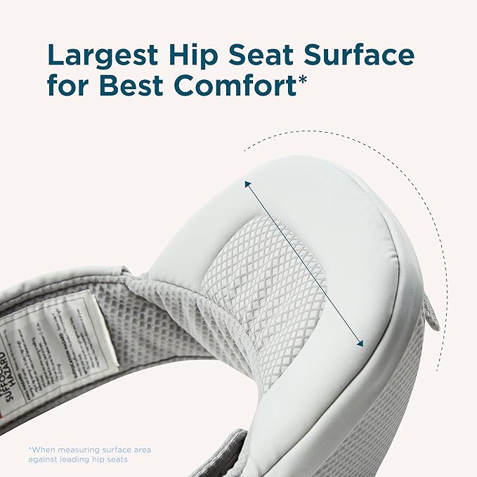 Ergobaby Alta 2-in1 Hip Seat and Carrier - All-Position Breathable Mesh Baby Carrier for 4-48 Months (12lbs - 45lbs) - Breathable Baby Carriers for Summer - SoftFlex™ Mesh - Pearl Grey