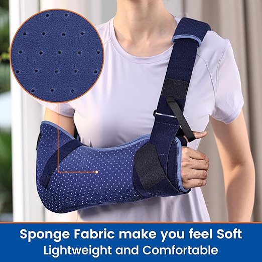 Arm Sling for Shoulder Injury with Waist Strap - Immobilizer Brace Support for Sleeping, Rotator Cuff Surgery (Comfort Version, Right, Small, 20-30.5 inch)