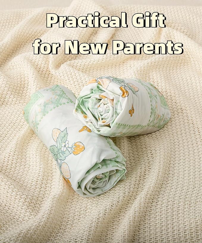 SDY Jersey Floral Crib Sheets for Baby Boys and Girls,52”x28”x8,2 Pack,Neutral Green Flower Standard Oval/Retangle Crib Mattress Sheets for Toddler,Super Soft Breathable