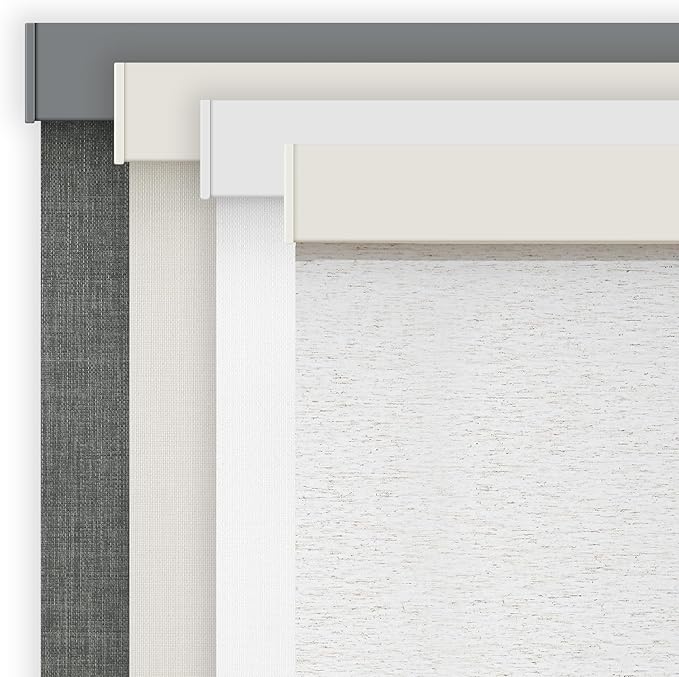 AOSKY Linen Roller Blinds Shades for Indoor Windows Pull Down Cordless Blackout Black Out Window Shade 20 inch Blinds for Home Linen