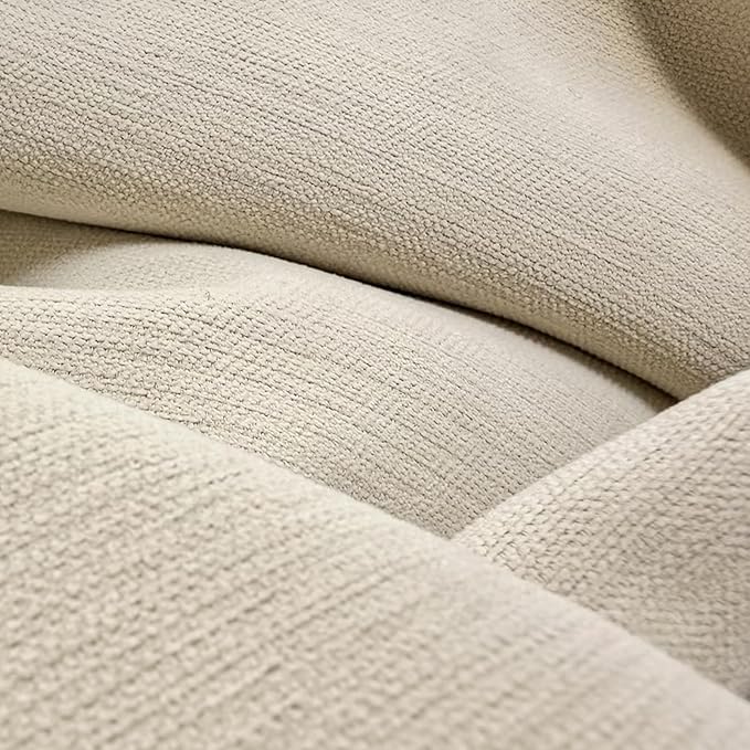 jinchan Chenille Blackout Curtains 84 Inches Long 2 Panels Beige Thermal Insulated Curtains for Bedroom Living Room Triple-Weave Noise Reducing Drapes Back Tab Full Privacy Window Curtains 50x84 Inch