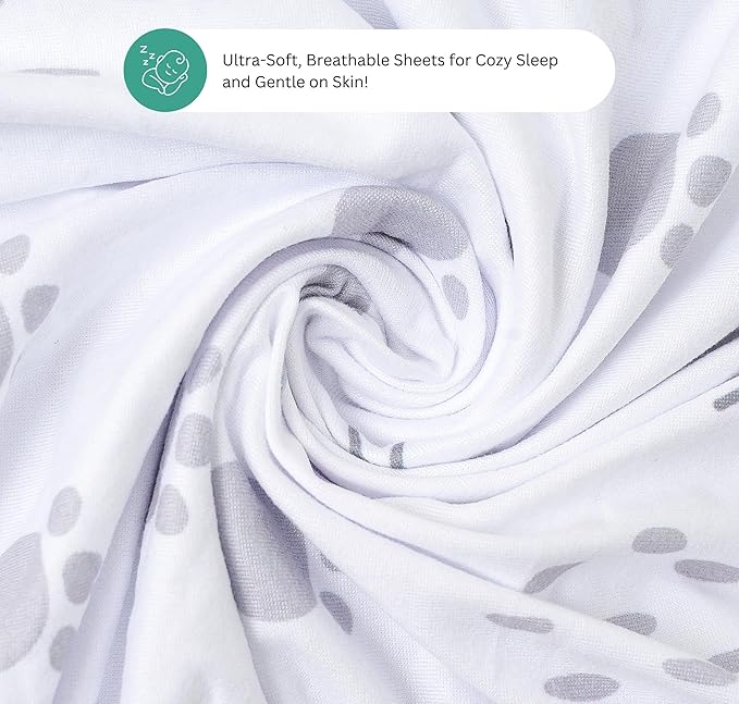 Bassinet Sheets for Papablic, CoZee, Cowiewie, Ezebaby, Nawahev Baby Bassinet Bedside Sleeper by TansyPanda, 3PC, 33x20, Ultra Soft, Breathable Snug Fit, Unisex Boys Girls, Gray (Woodland Rainbow)