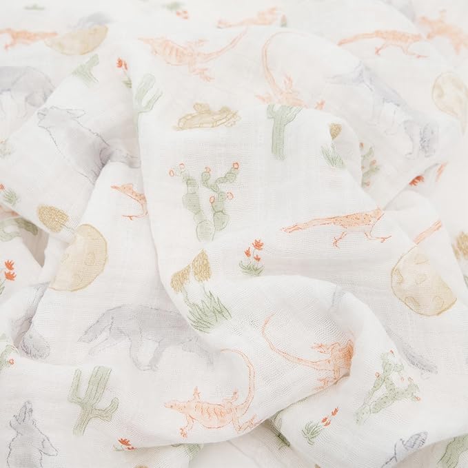 Little Unicorn Muslin Swaddle Blanket for Newborns & Infants | Soft & Breathable Fabric | Set of 3 Baby Blankets for Swaddling, Nursing, Shower Gifts (Desert Night)