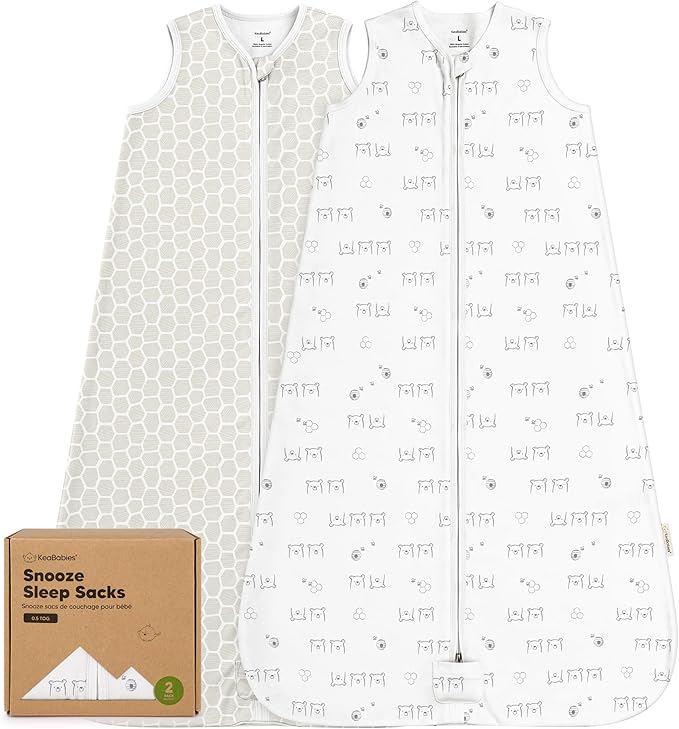 2-Pack Baby Sleep Sacks, Zipper Wearable Blanket - 0.5TOG Organic Cotton,Lightweight,Soft Cozy Toddler Sleeping Sack 12-24 months,Easy to Wear Large Newborn Transition Swaddles Sleepsacks (BumbleBear)