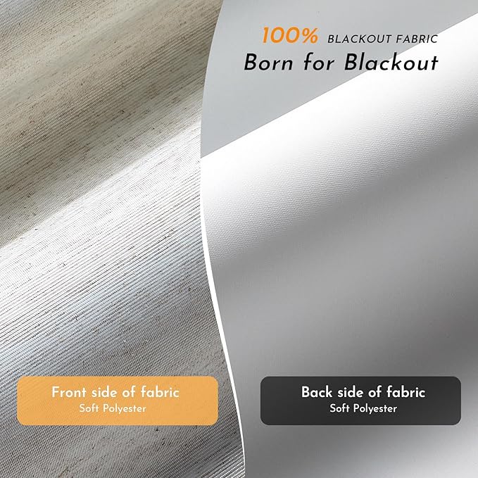Persilux Blackout Roller Blinds for Windows, Cordless Free-Stop Roller Shades with Valance, Thermal Insulated Fabric Window Blinds, UV Protection Shades for Home and Bedroom (Linen,58" W x 72" H)