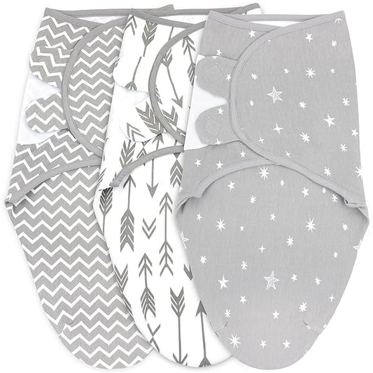 Bublo Baby Swaddles for Newborns – 3-Pack Infant Swaddles 3-6 Months – Adjustable Swaddle Sleep Sack – Soft Organic Cotton Baby Wrap for Safe & Cozy Sleep (Galaxy)
