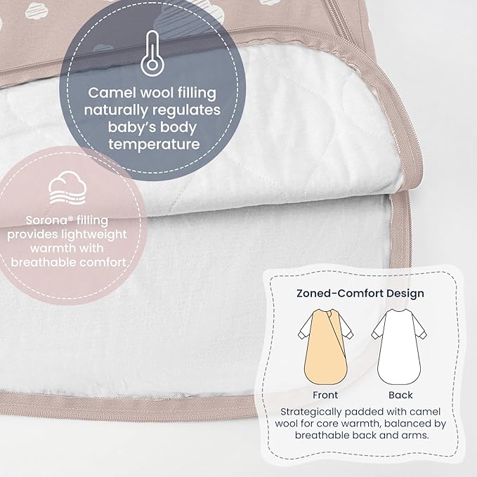 kaiya baby Unisex Sleeping Bag for Babies and Toddlers 1.0 Tog Sleep Sack 18-36 Months, Baby Sleep Sack, Newborn Sleep Sack, Wearable Blanket Baby, One Piece with Sleeves, Gifts for Baby, Pink