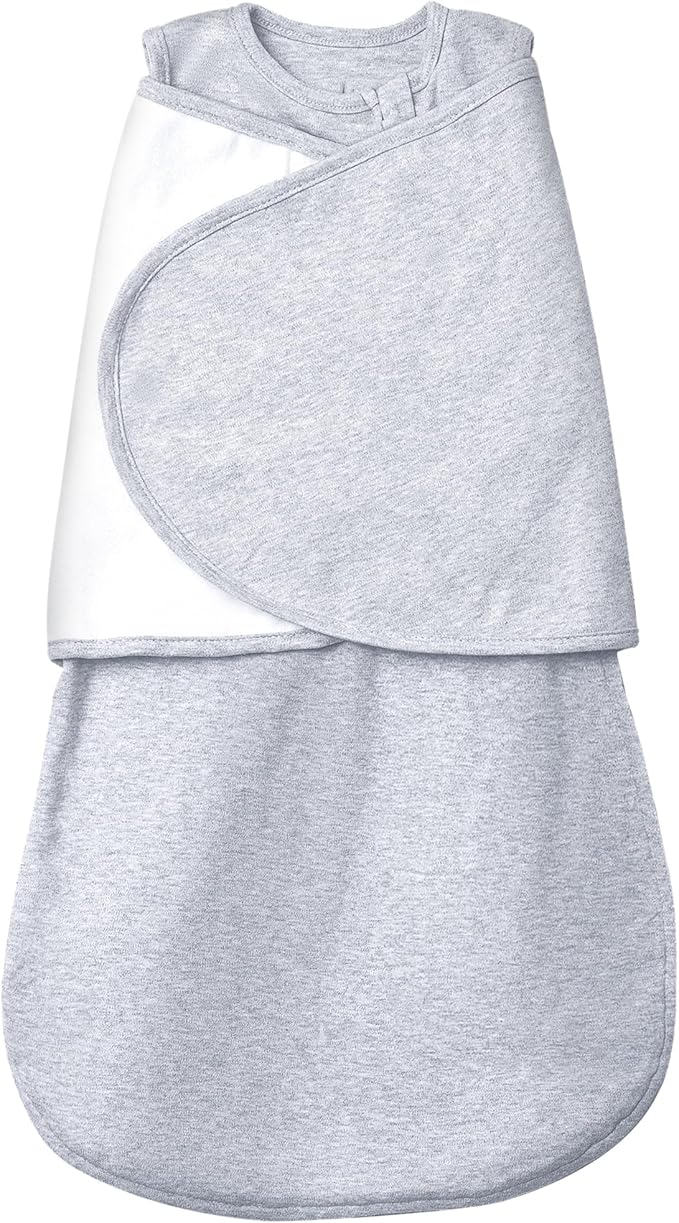 Baby Swaddle,Sleep Sack 6-12 Months,Adjustable Wearable Transition Blanket,Miracle Swaddles for Babies Large,100% Cotton(Gray)