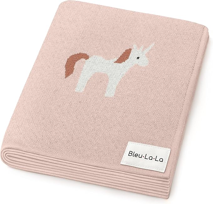 Baby Swaddle Blanket for Girls 100% Cotton Buttery Soft Cozy Receiving Swaddle Crib Stroller Blanket for Shower Gift Registry for Newborns, Infants, Toddlers (Unicorn - Pink)