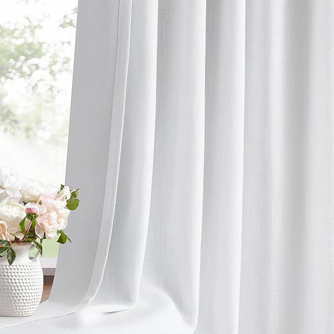 WEST LAKE 10 FT White Bailey Pinch Pleated Full Blackout Curtain Panels for Bedroom Living Room,120 Inches Thermal Insulated Drapes with Back Tab,Extra Long Modern Window Treatment,60"Wx120"L,1 Panel