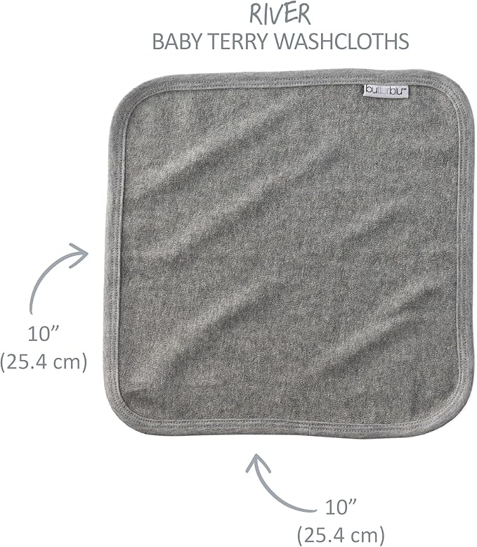 River 10-Pack Baby Terry Washcloths 100% Organic Cotton Absorbent for Baby and Toddler Boys & Girls, Stone Ombre Rainbow, One Size