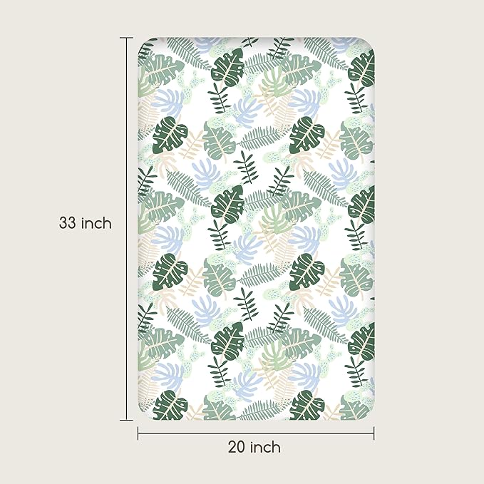 Bedside Sleeper Bassinet Fitted Sheets 20 x 33, 3 Pack Baby Delight Beside Me Dreamer,Babybond,Jimglo,koola,cowiewie,fodoss, Dream On Me Baby Square Bassinet, Sage Green Leave