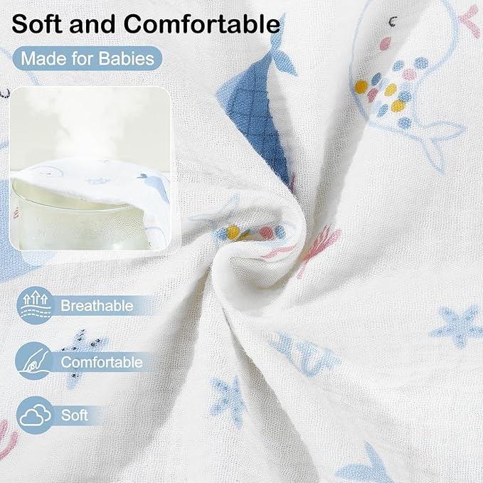 Baby Bassinet Sheets TPU Waterproof 2 Pack Soft Muslin Bedside Bassinet Mattress Sheets with Bottom Elastic Band for Baby Boy Girls Unisex Fit Hourglass Oval and Rectangle, Dusty-Blue