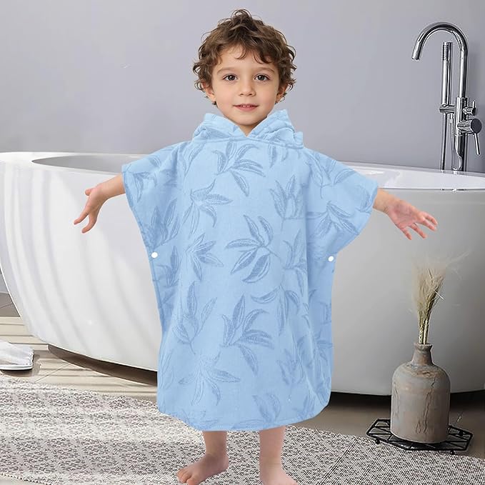Toddler Towels with Hood, Oversized (2-4Years,22"X22") Made from 100% Soft Cotton,Absorbent Hooded Poncho Towel for Baby Boy,Perfect for Pool | Swimming | Bath | Beach,Jacquard Gray Orchid