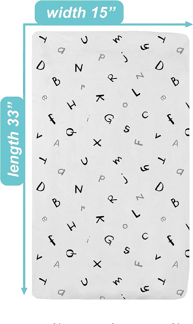 American Baby Company 15" x 33" Fitted Bassinet Sheet, Printed 100% Natural Cotton Jersey Knit, Alphabet, Soft Breathable, for Boys and Girls (Pack of 1)