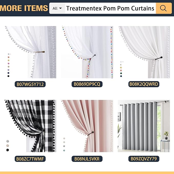 Pom Pom Curtains 90" Navy Royal Blue Blackout Curtains Bedroom Windows Drapes Triple Weave Thermal Insulated Curtain Panels for Men Boys Nursery Room Studio Hotel 52"w x2 Panels Rod Pocket