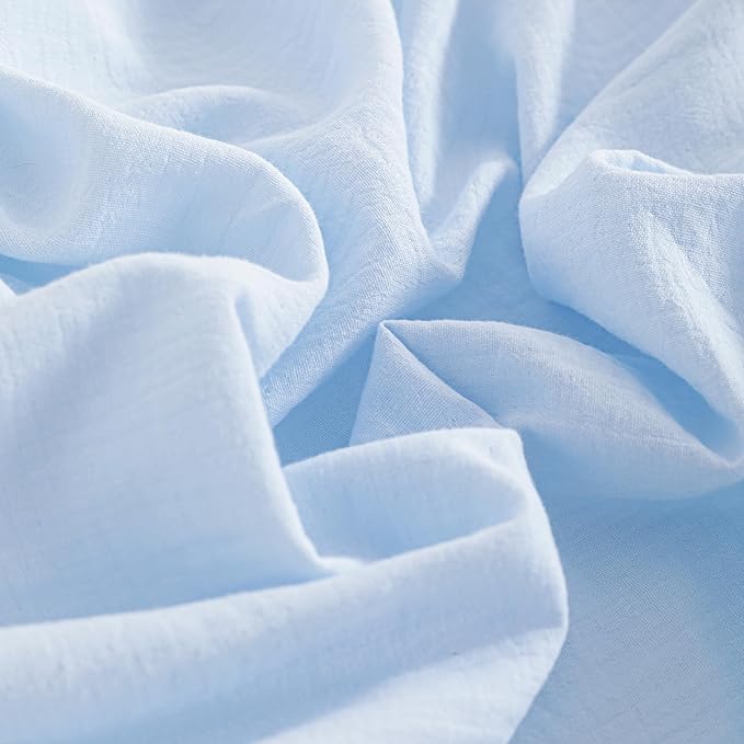 NTBAY 2 Pack Muslin Cotton Crib Sheets, Soft and Breathable Double Layer 28x52 Baby Crib Sheets for Standard Crib and Toddler Mattresses, Boys, Girls, Unisex, Aqua, 28x52 Inches