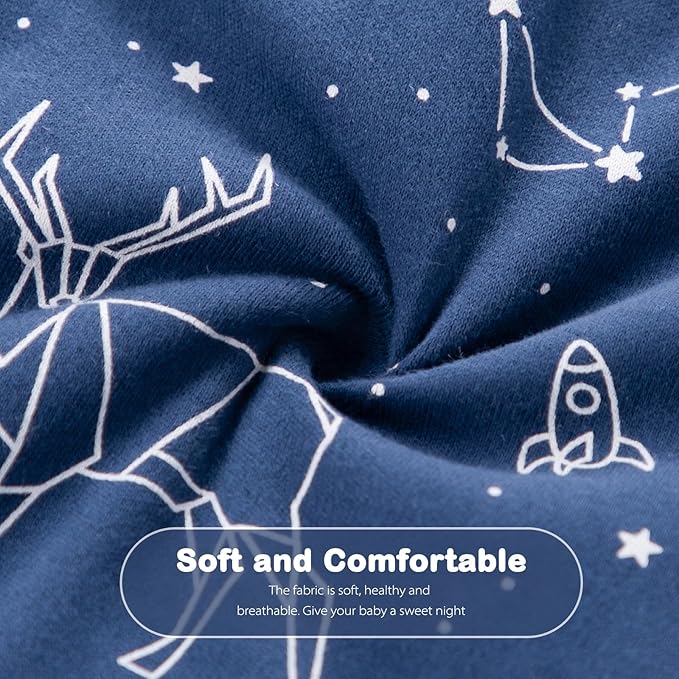 Mosebears Sleep Sack Baby Winter Wearable Blanket with 2-Way Zipper,2.5 TOG Cotton Sleep Sack Unisex(Navy Blue,12-18 Months)