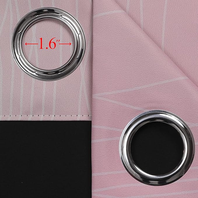 Estelar Textiler Pink and Sage Green Ombre Blackout Curtains 45 Inch Length 2 Panels, Full Room Darkening Gradient Drapes for Kitchen, Thermal Insulated Grommet Short Curtains for Bathroom, 42Wx45L