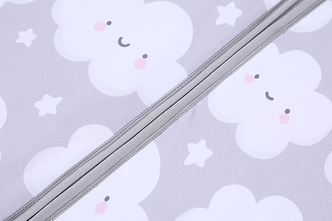 TADO MUSLIN Baby Sleep Sack 2-4 T 95% Rayon from Bamboo 5% Spandex Boys & Girls Wearable Blanket 1.0 TOG Toddler Sleeping Sack 2- Way Zipper X-Large Cloud