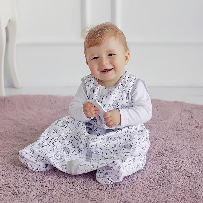 Mama Cheetah Baby Sleep Sack 0.5 TOG, Organic Cotton Baby Wearable Blanket with Two-Way Zipper, Swaddle Transition Baby Sleeping Bag for Newborn Infant Toddler Boy Girl, 18-24 Months