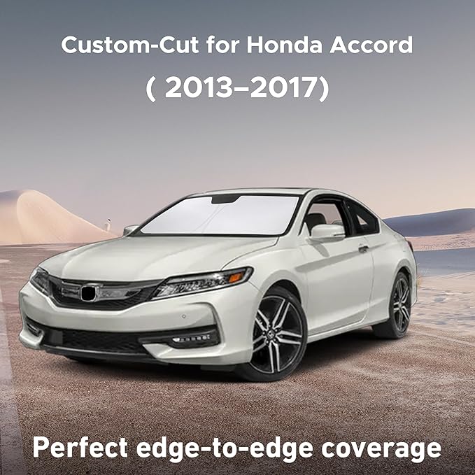 EcoNour Windshield Sunshade for Honda Accord 2013–2015 2016 2017 Sun Visor for Front Windshield & Window Sunshade Cover, UV Heat Blocker & Protector, Car Accessories