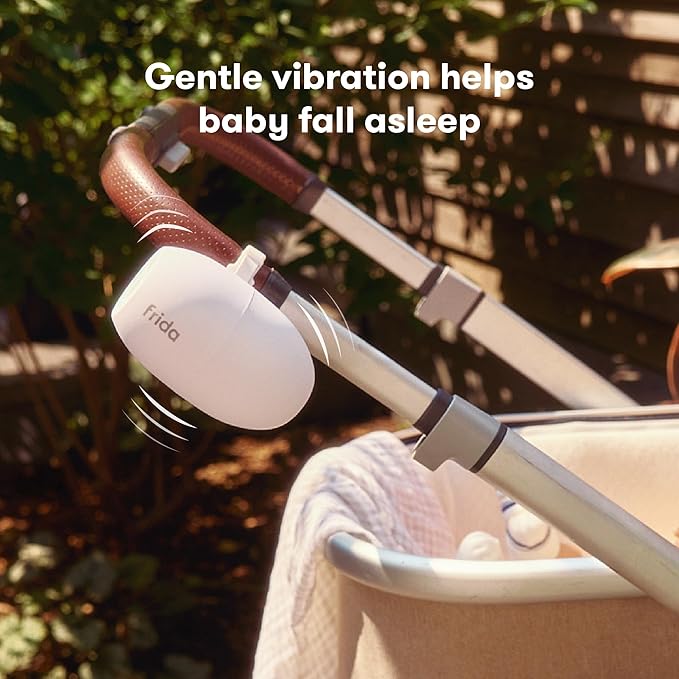 Frida Baby Hands-Free Stroller Device with 5 Vibration Levels, Universal Stroller Accessories, Rechargeable Portable Vibration for Cribs & Strollers, Water-Resistant Baby Soother