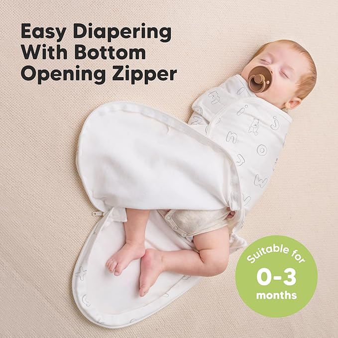 Baby Swaddle Sleep Sacks with Zipper - 3-Pack Swaddles for Newborns 0-3 Months, Infant, Baby Girls, Boys, Soft & Durable Newborn Sleep Sack, Easy Diaper Change Swaddling Blanket (ABC Land Cloud)