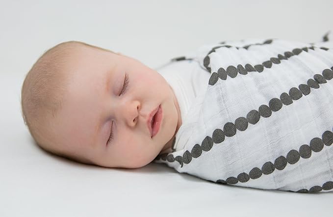 SwaddleDesigns Cotton Muslin Swaddle Blankets, Set of 4, Receiving Blankets for Baby Boys & Girls, Best Shower Gift, 46x46 inches, Gold & Graphite
