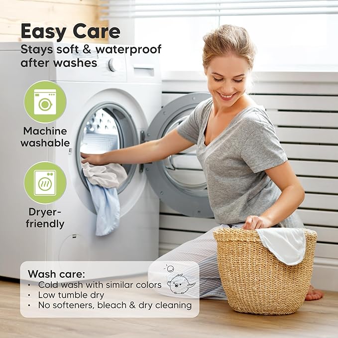 2-pk Waterproof Bassinet Sheets Girls, Boys, Cotton - 33x17 Universal Bassinet Mattress Pad Protector Cover, Compatible with Graco, Baby Delight, Chicco, Halo Bassinest Swivel Sleeper Fitted (Cameo)