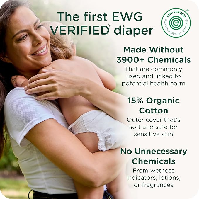Our Diapers | The First EWG Verified & Microbiome-Friendly Diaper | 12-Hour Leak Protection | Made with Organic Cotton & Plant-Derived Materials | Totally Chlorine Free | Size 4 (22-32 lbs) 36 Count