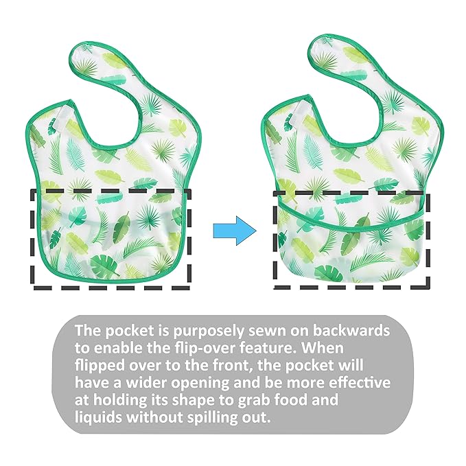 PandaEar 3 Pack Super Light Weight Baby Bib, Waterproof, Washable, Stain Oil and Odor Resistant 12-48 Months (Boy)
