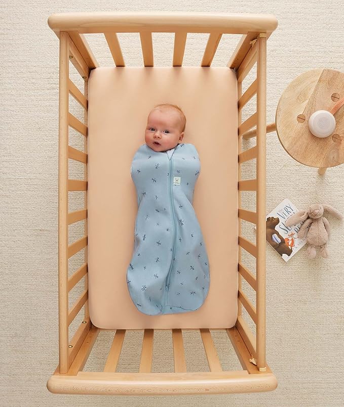 ergoPouch Cocoon Swaddle Sack 2.5 TOG - Baby Sleep Sack, Gentle Snug Fit Helps Calm Startle Reflex, Ideal for Arms In/Out Sleeping, Soft Breathable Fabric for Better Sleep (3-6 Months, Dragonflies)